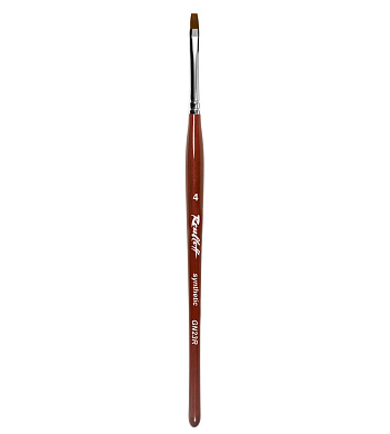 Кисть Roubloff коричневая синтетика/ плоская 4/ ручка фигурная бордовая GN23R 