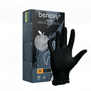 Перчатки нитриловые черные Benovy размер М