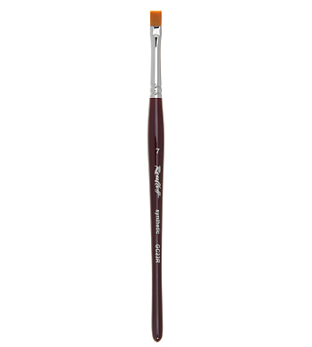 Кисть Roubloff рыжая синтетика/ плоская 7/ ручка фигурная бордовая GC23R