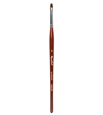 Кисть Roubloff коричневая синтетика/ плоская 5/ ручка фигурная бордовая GN23R