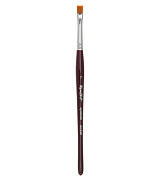 Кисть Roubloff рыжая синтетика/ плоская 7/ ручка фигурная бордовая GC23R
