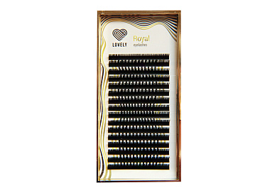 Ресницы черные Lovely серия "Royal Lashes" 16 линий - MIX (C 0.15 8-14mm)