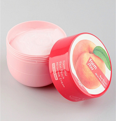 FarmStay, Крем для лица и тела с персиком Real peach all-in-one cream, 300мл