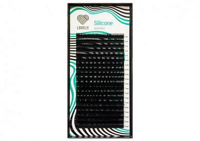 Ресницы чёрные Lovely серия "Silicone" - 20 линий, изгиб L, MIX (8-15 mm)