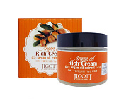Jigott, Питательный крем для лица с аргановым маслом, 70 мл