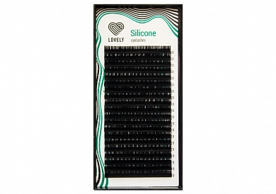 Ресницы чёрные Lovely серия "Silicone" - 20 линий, изгиб M, MIX (7-12 mm)